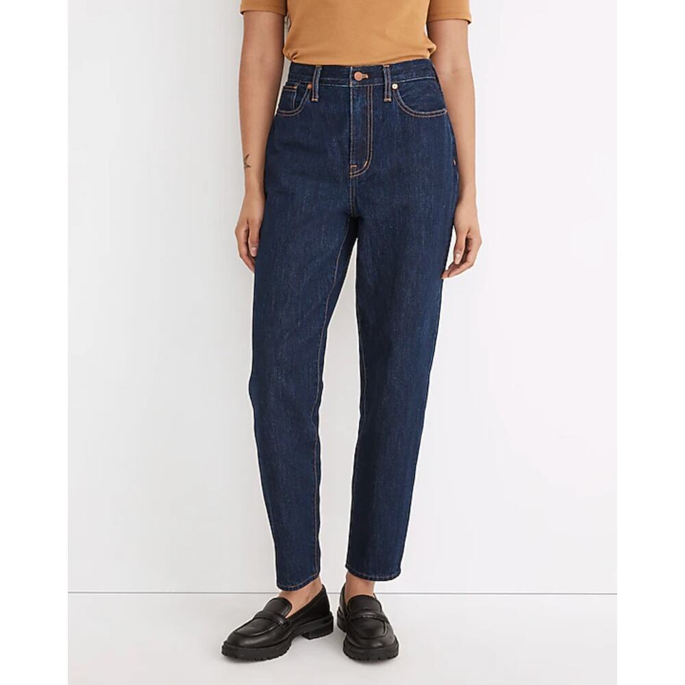 Madewell Baggy Tapered Jeans Size 30 Dark Blue Carrot Mom Denim Dressler Wash